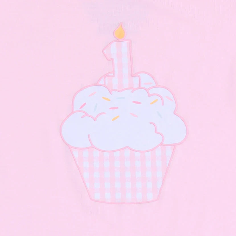 First Birthday Pink Long Sleeve Bodysuit - Doodlebug's Children's Boutique