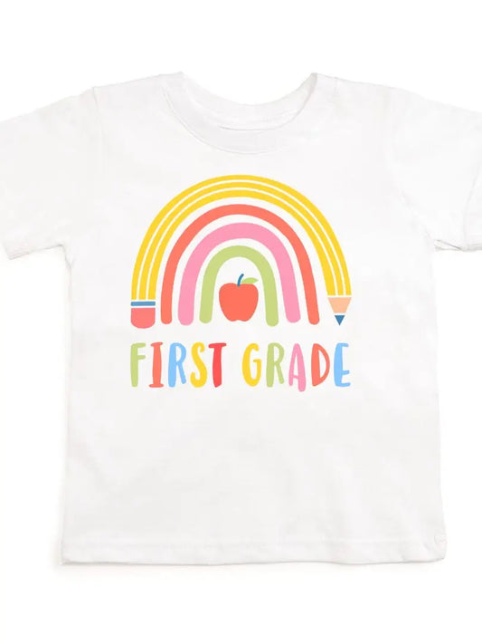 First Grade Pencil Rainbow Shirt  - Doodlebug's Children's Boutique