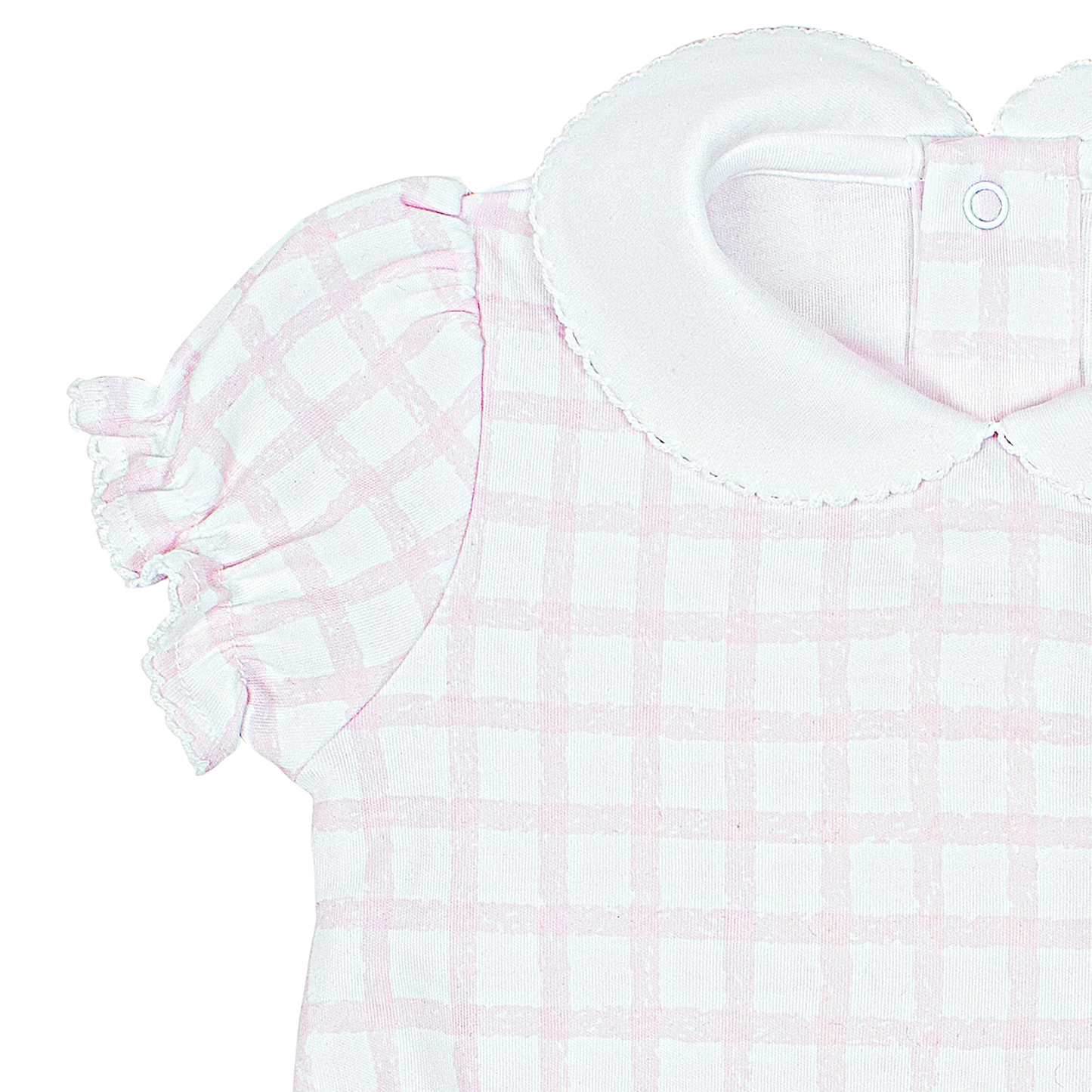 Pink Gingham Pima Cotton Peter Pan Collar Bubble - Doodlebug's Children's Boutique