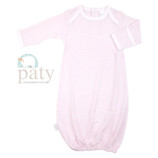 Pima Overlap Shoulder Gown in Pink  - Doodlebug's Children's Boutique