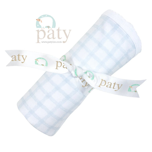 Blue Gingham Pima Swaddle Blanket - Doodlebug's Children's Boutique