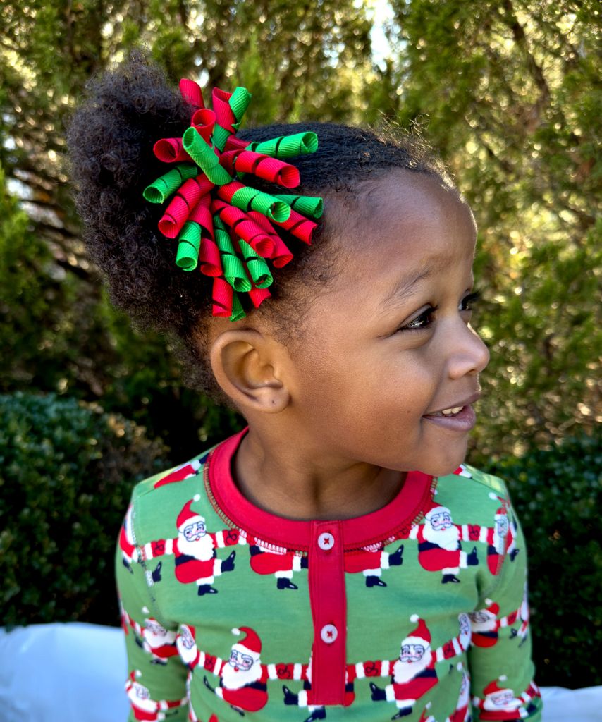 Red and Green Wiggles Bow  - Doodlebug's Children's Boutique