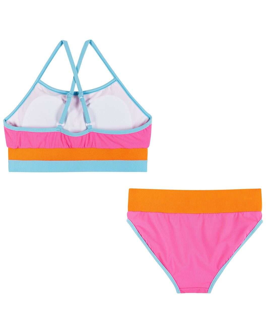 Neon color block swimsuit store