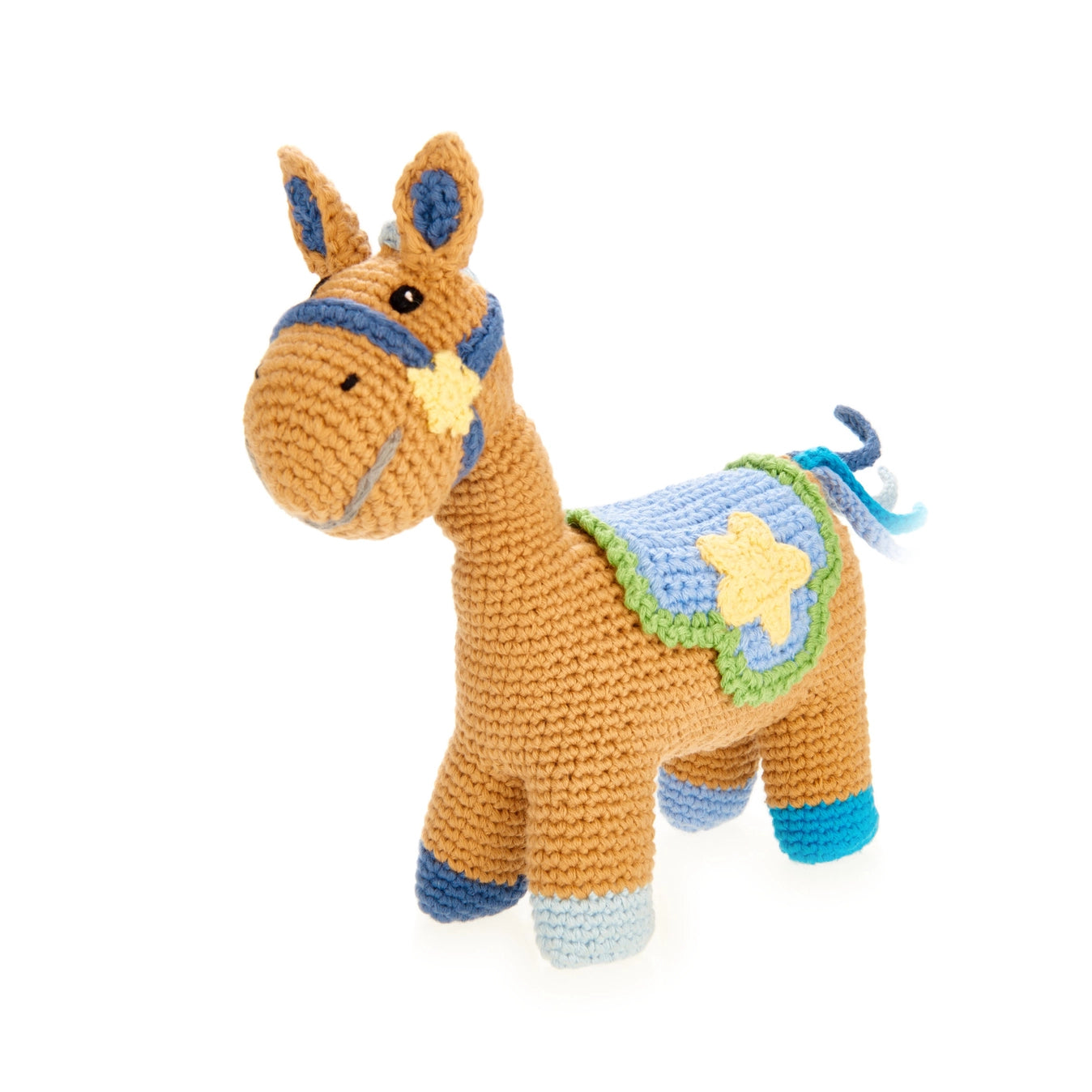 Plush Blue Horse Rattle  - Doodlebug's Children's Boutique