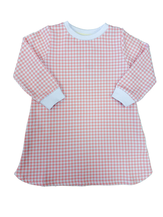 Pink Gingham Sweatshirt Dress - Doodlebug's Children's Boutique