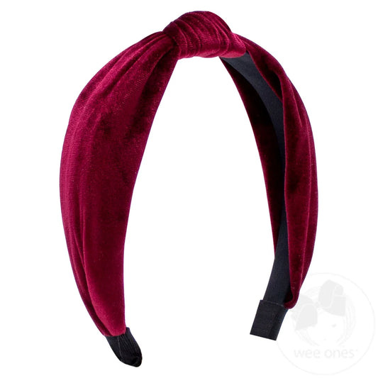 Cranberry Velvet Knot Headband - Doodlebug's Children's Boutique