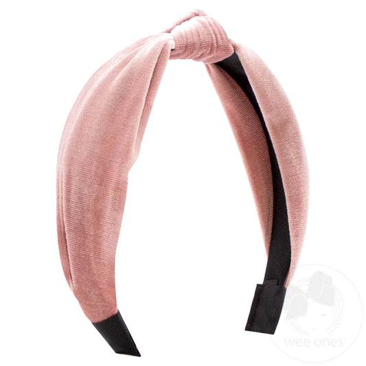 Peony Velvet Knot Headband - Doodlebug's Children's Boutique