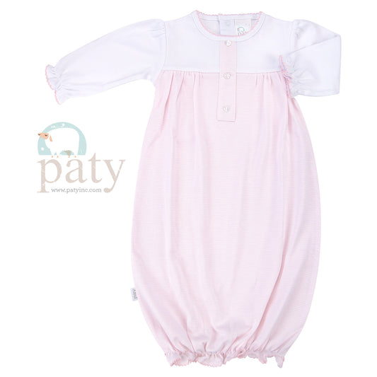 Sweet Stripes Pima Gown in Pink  - Doodlebug's Children's Boutique