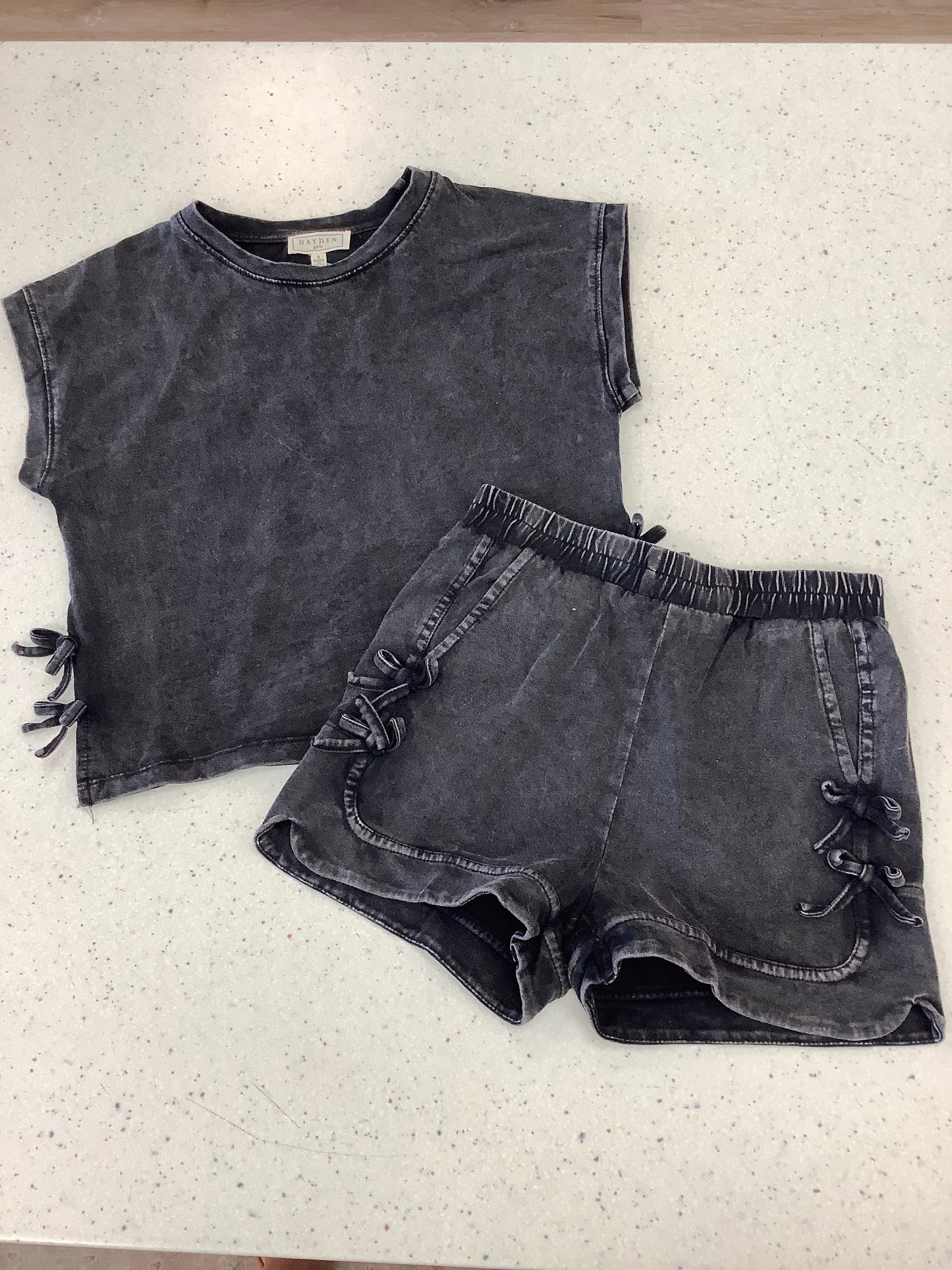 Washed Black Bows Set