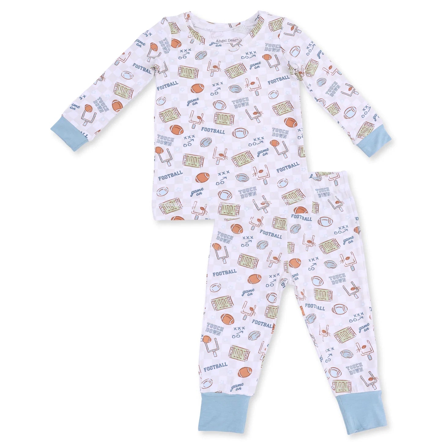 Football Check Long Sleeve Loungewear Set - Doodlebug's Children's Boutique