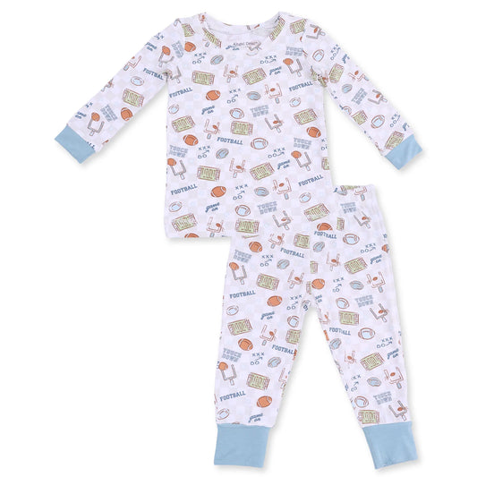 Football Check Long Sleeve Loungewear Set - Doodlebug's Children's Boutique