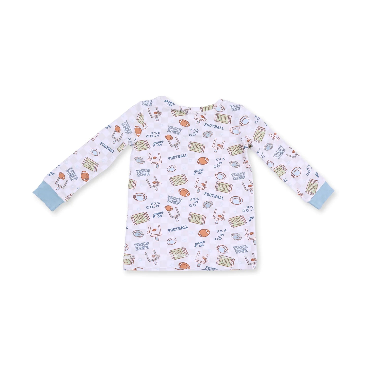 Football Check Long Sleeve Loungewear Set - Doodlebug's Children's Boutique