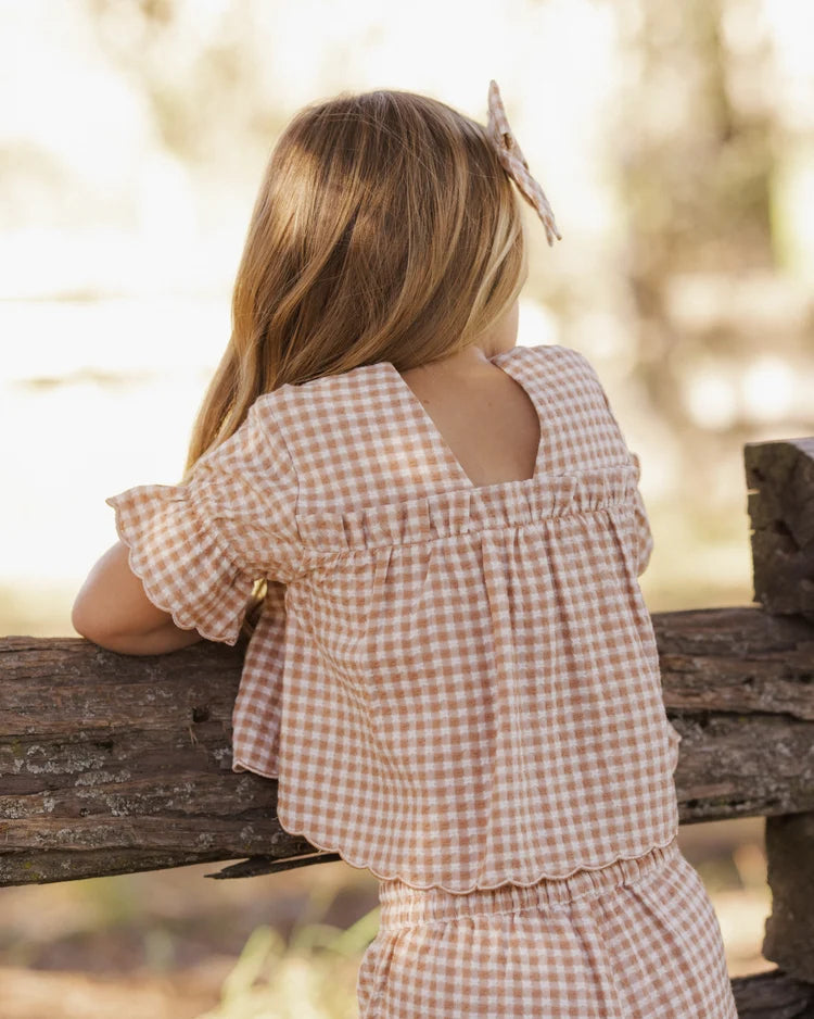 Francie Blouse in Fawn Gingham