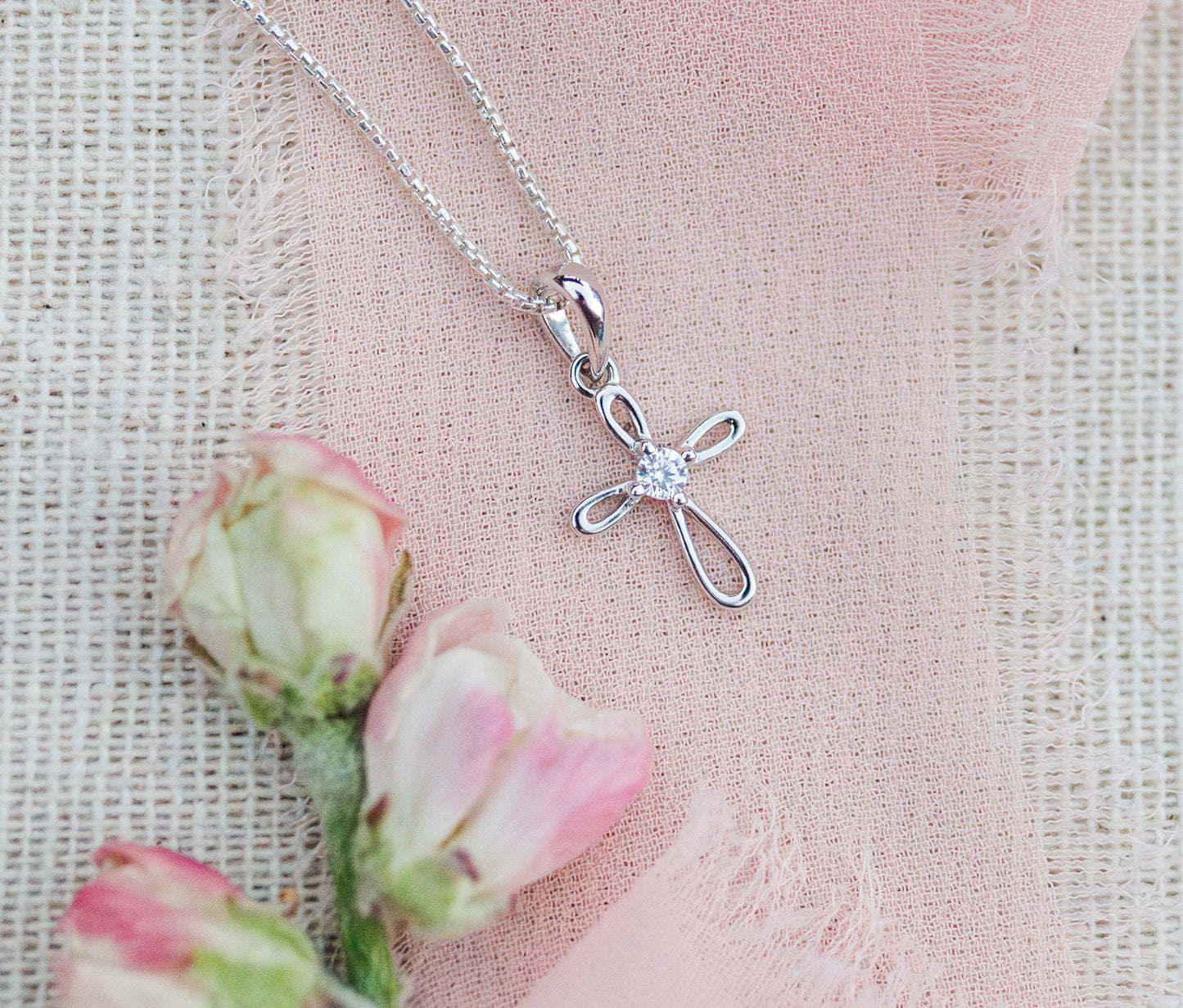 Sterling Silver Infinity Cross Necklace - Doodlebug's Children's Boutique