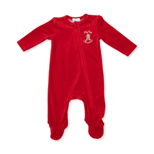 First Christmas Velour Footie