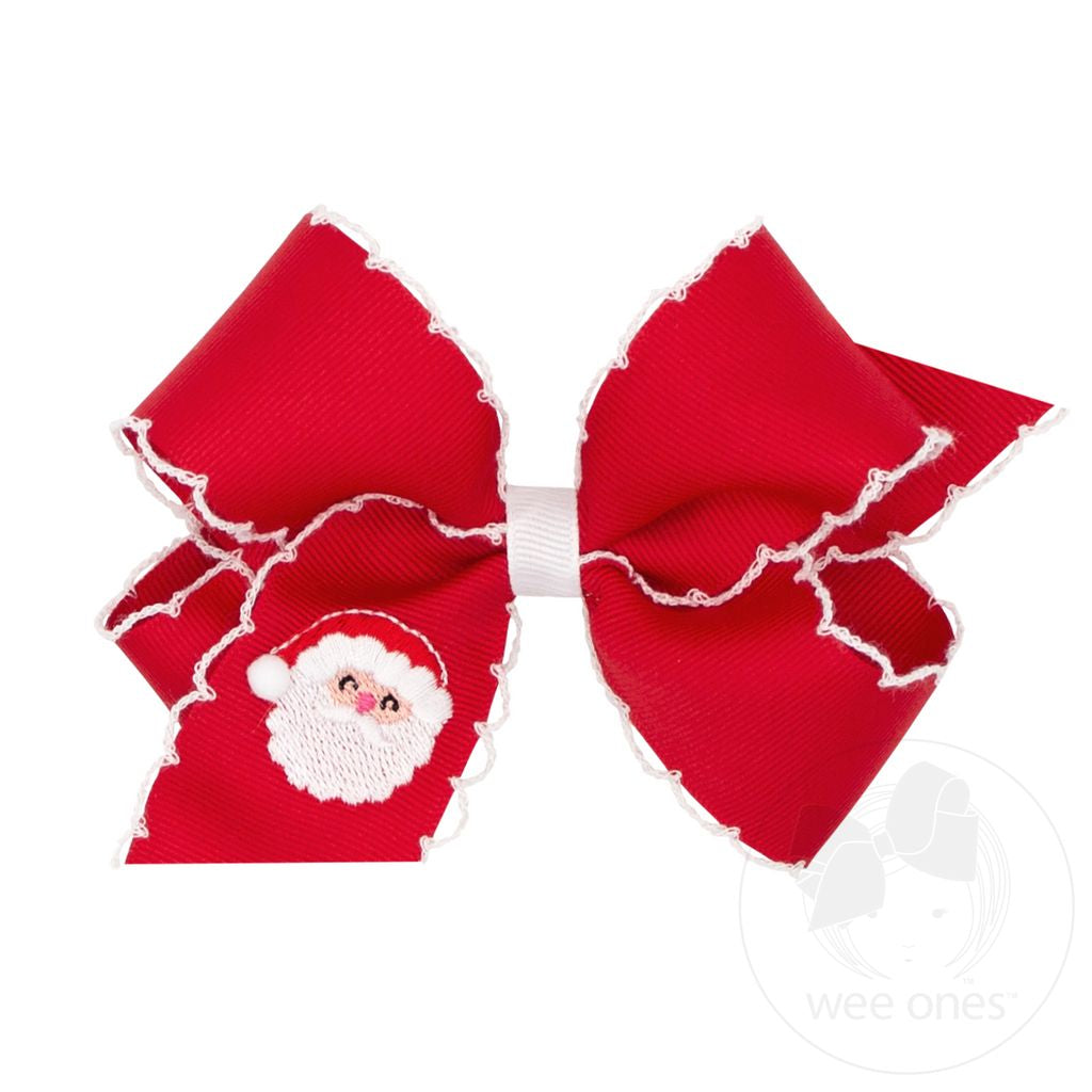 Santa Claus Moonstitch Medium Bow  - Doodlebug's Children's Boutique