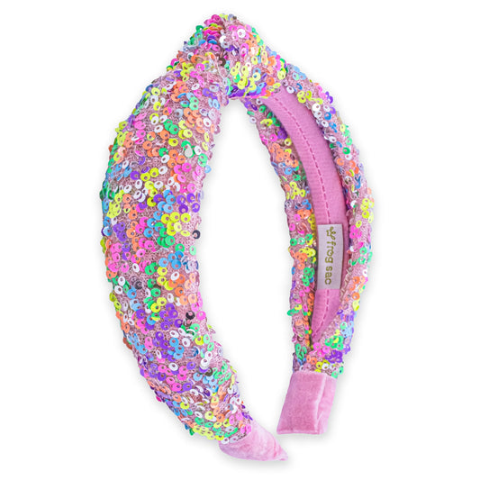 Pastel Rainbow Sequin Headband - Doodlebug's Children's Boutique