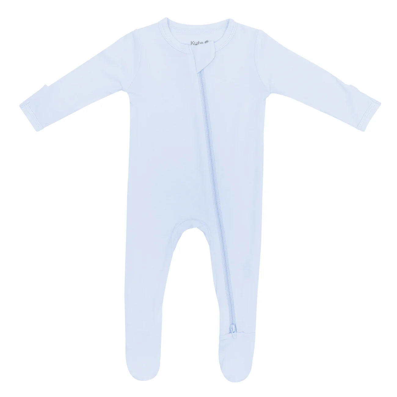 Zippered Footie in Mist - Doodlebug's Children's Boutique