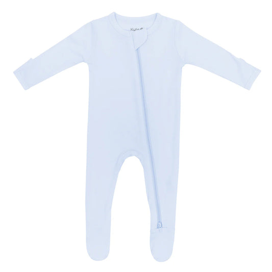 Zippered Footie in Mist - Doodlebug's Children's Boutique