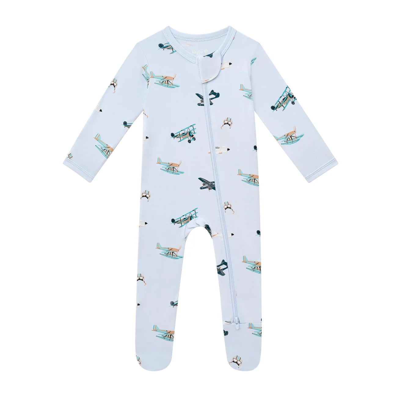 Zippered Footie in Take Off - Doodlebug's Children's Boutique