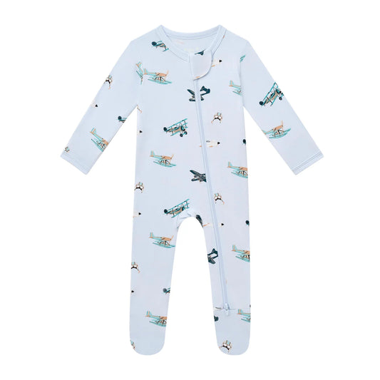 Zippered Footie in Take Off