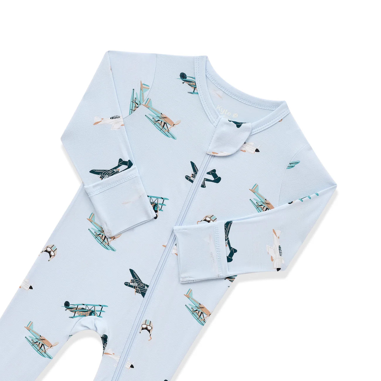 Zippered Footie in Take Off - Doodlebug's Children's Boutique