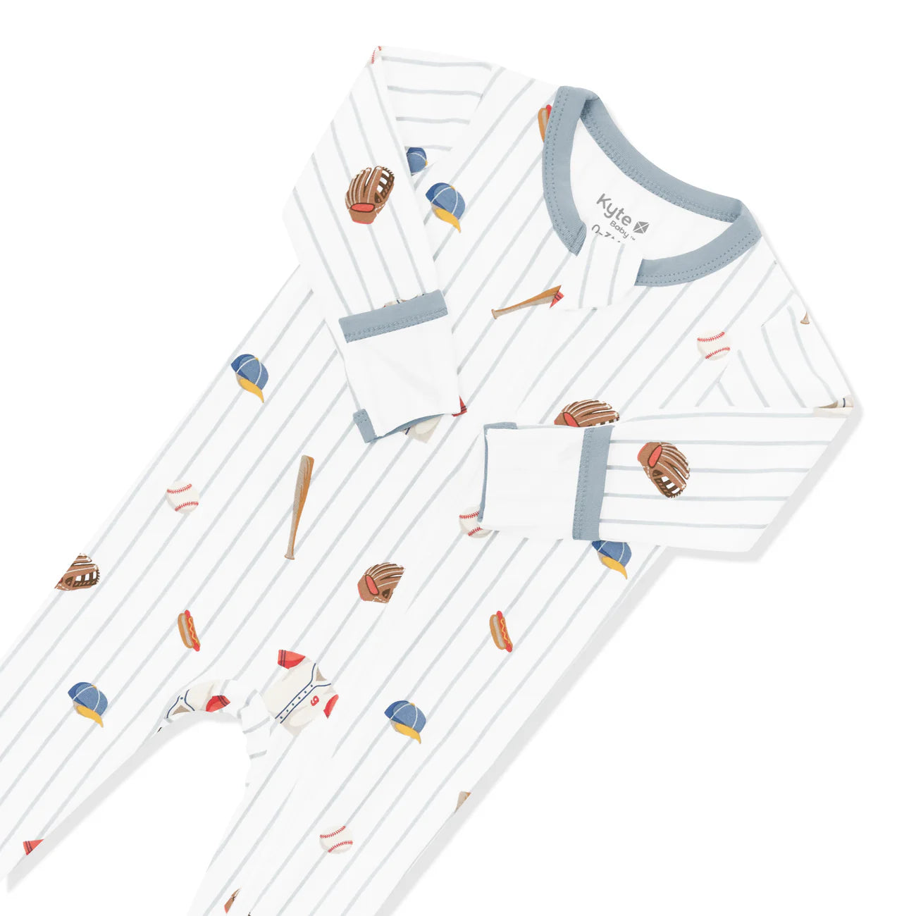 Zippered Footie in Home Run - Doodlebug's Children's Boutique