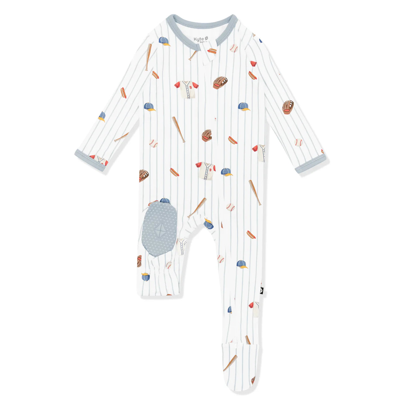 Zippered Footie in Home Run - Doodlebug's Children's Boutique
