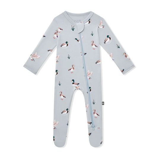 Zippered Footie in Mallard Duck