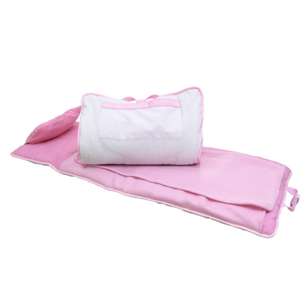 Pink Seersucker Nap Roll  - Doodlebug's Children's Boutique