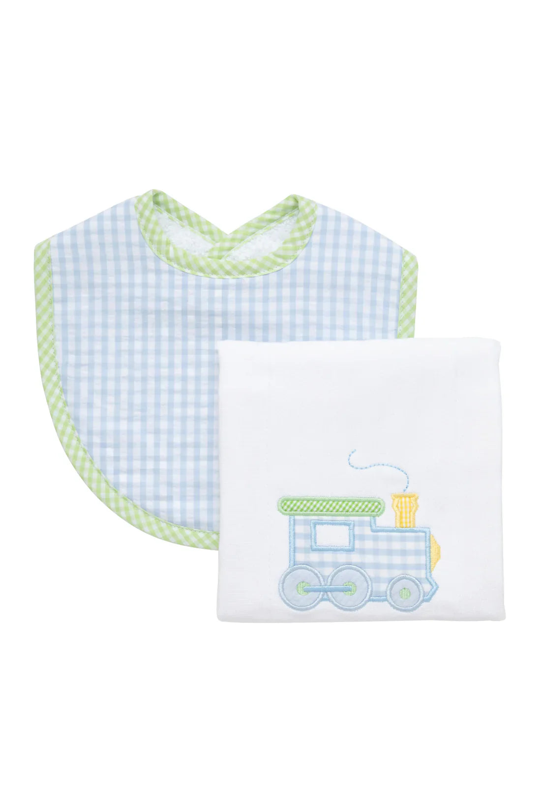 Train Bib & Burp Cloth Box Set - Doodlebug's Children's Boutique