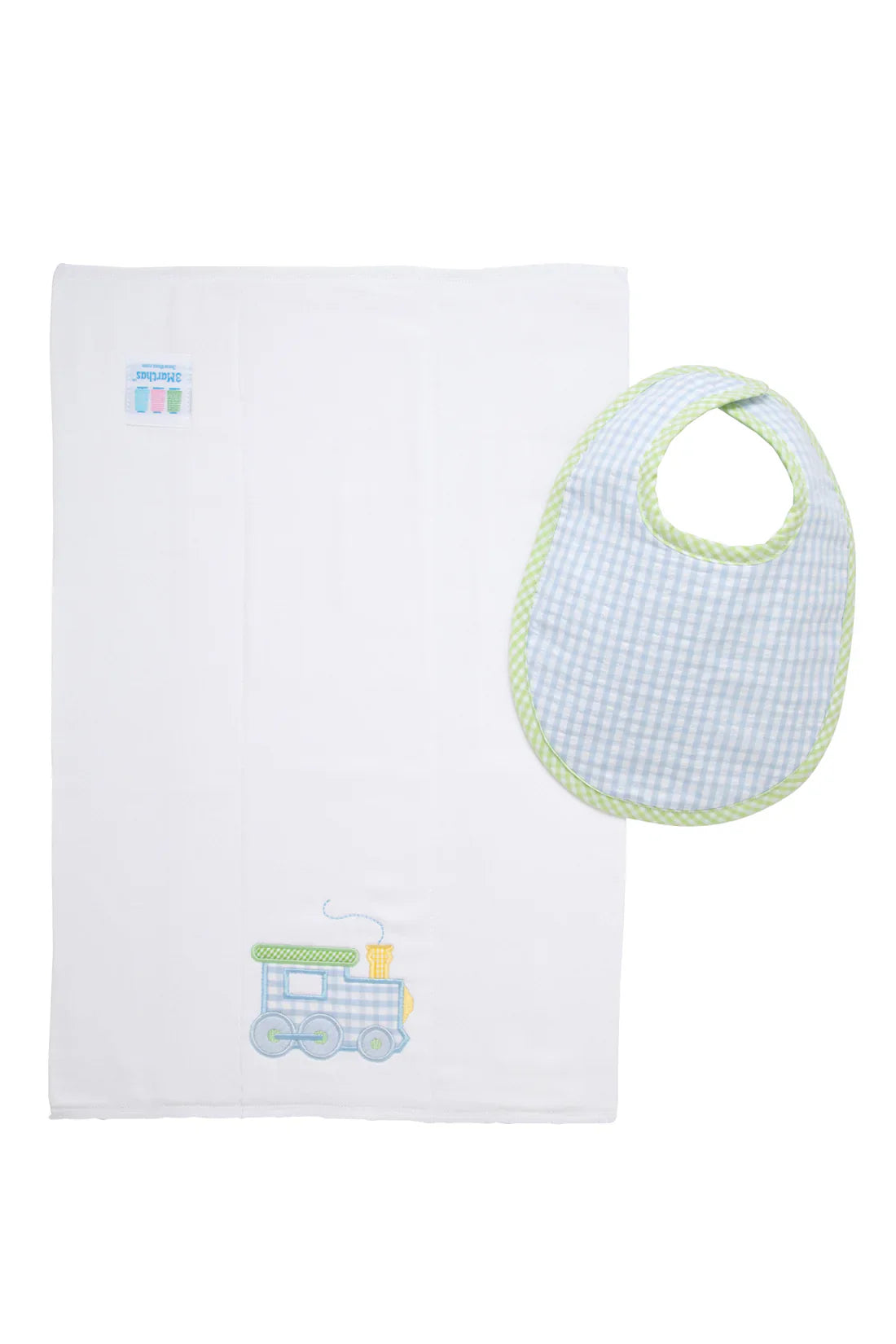 Train Bib & Burp Cloth Box Set - Doodlebug's Children's Boutique