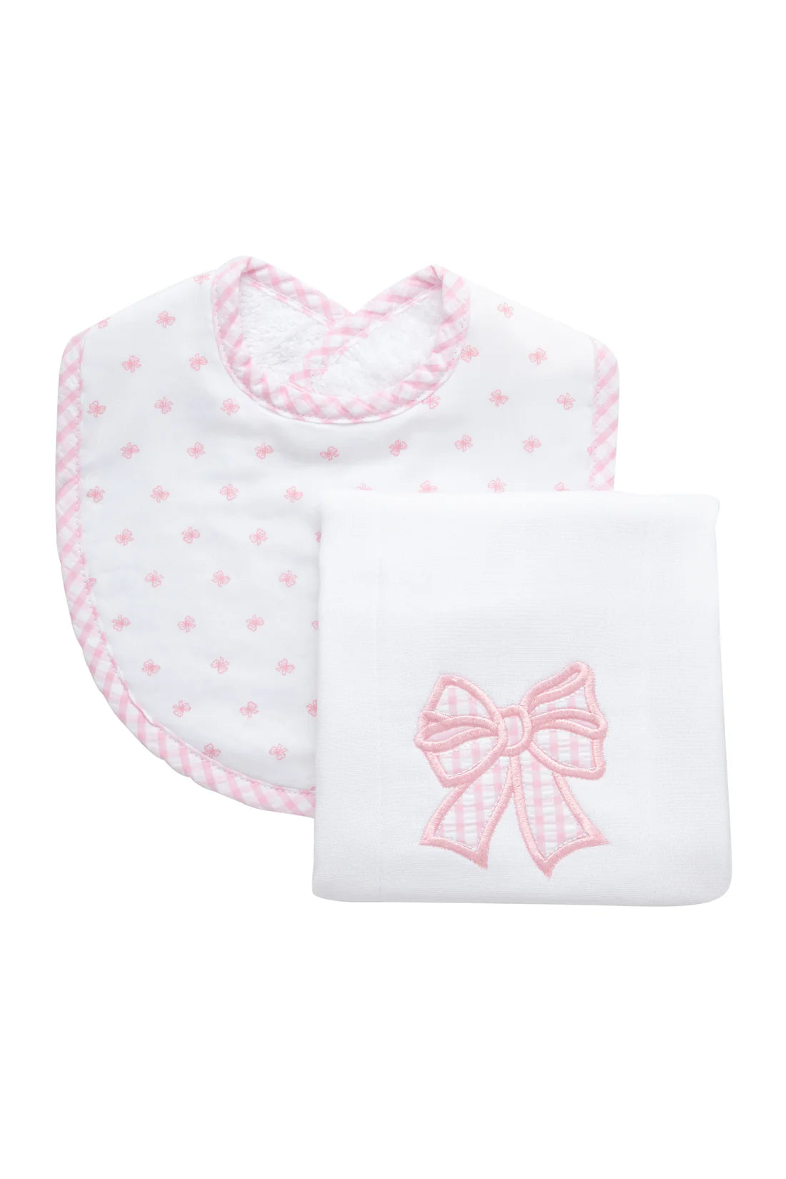 Pink Bow Bib & Burp Cloth Box Set - Doodlebug's Children's Boutique
