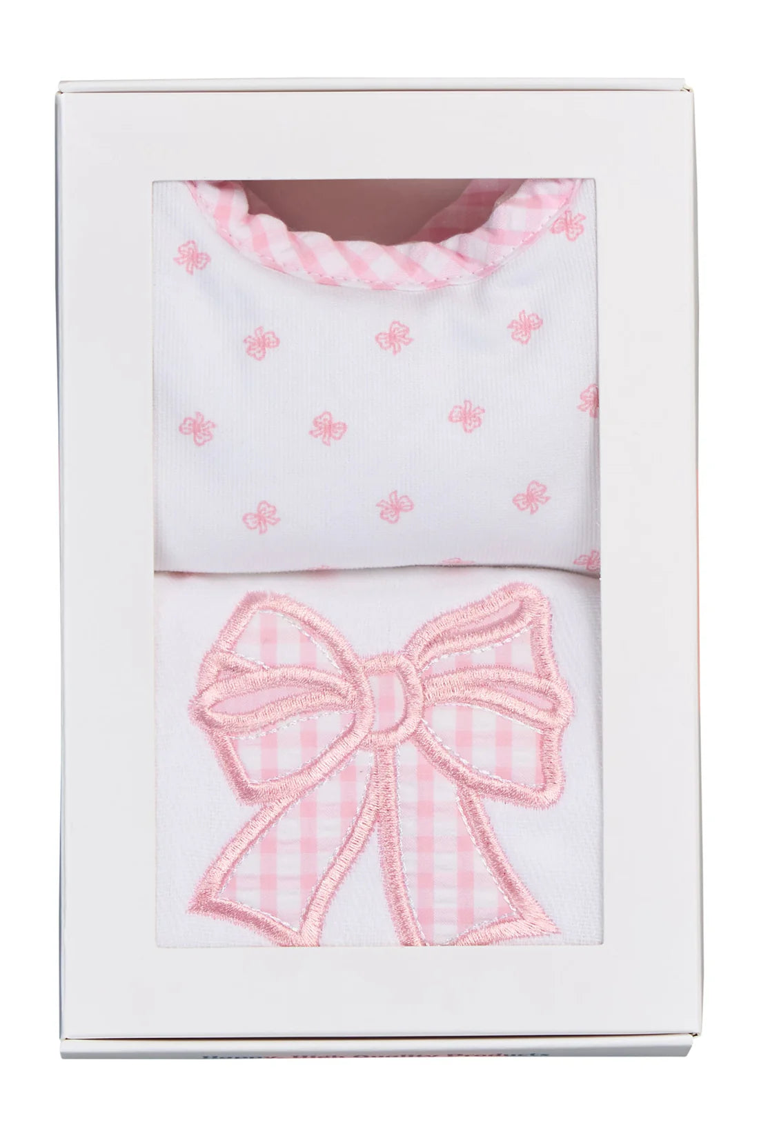 Pink Bow Bib & Burp Cloth Box Set - Doodlebug's Children's Boutique