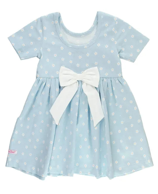 Short Sleeve Knit Twirl Dress in Petite Blossoms  - Doodlebug's Children's Boutique