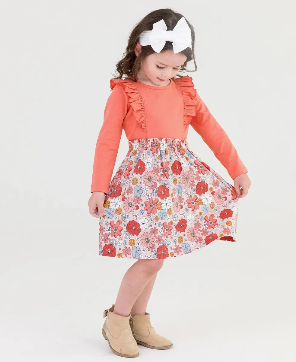 Peace Love and Wildflowers Dress  - Doodlebug's Children's Boutique