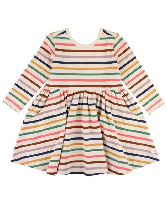 Sunrise Rainbow Long Sleeve Twirl Dress  - Doodlebug's Children's Boutique