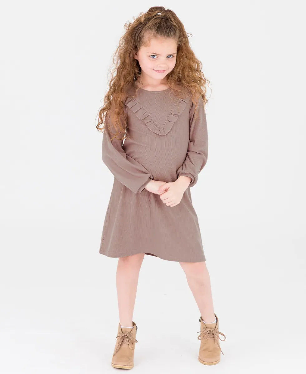 Dusty Lilac Rib Knit Dress  - Doodlebug's Children's Boutique