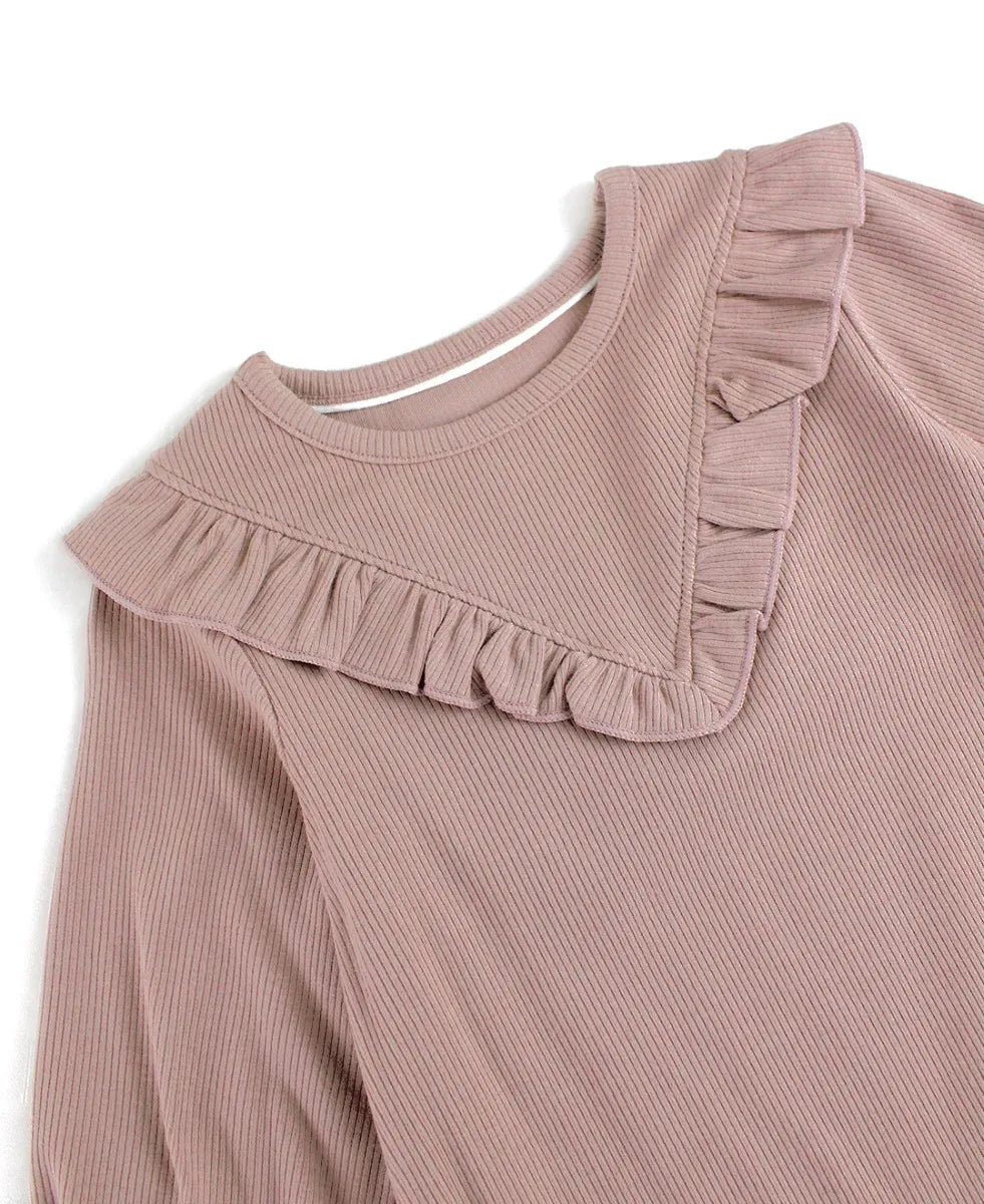 Dusty Lilac Rib Knit Dress  - Doodlebug's Children's Boutique