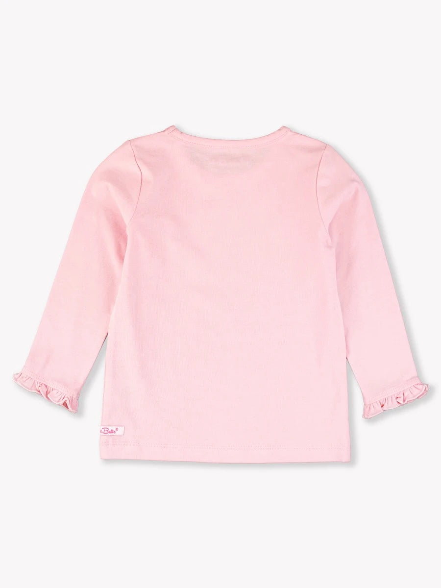 Pink Knit Long Sleeve Ruffle Top  - Doodlebug's Children's Boutique