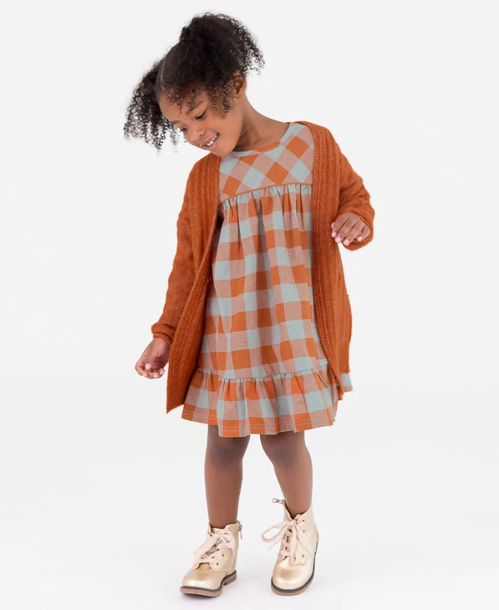 Rust Cozy Knit Open Cardigan  - Doodlebug's Children's Boutique