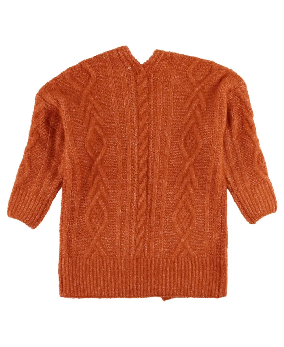 Rust Cozy Knit Open Cardigan  - Doodlebug's Children's Boutique