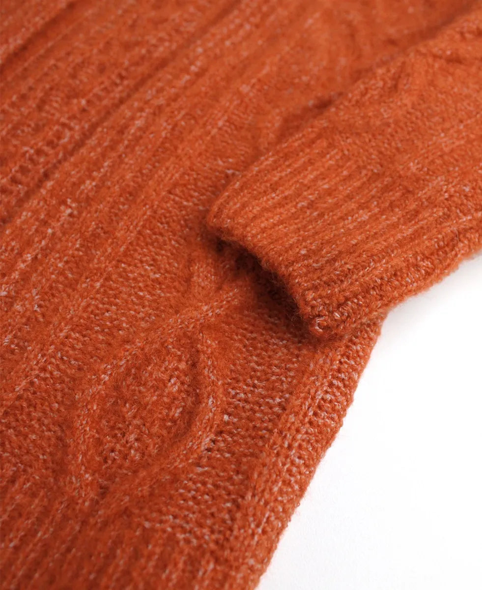 Rust Cozy Knit Open Cardigan  - Doodlebug's Children's Boutique
