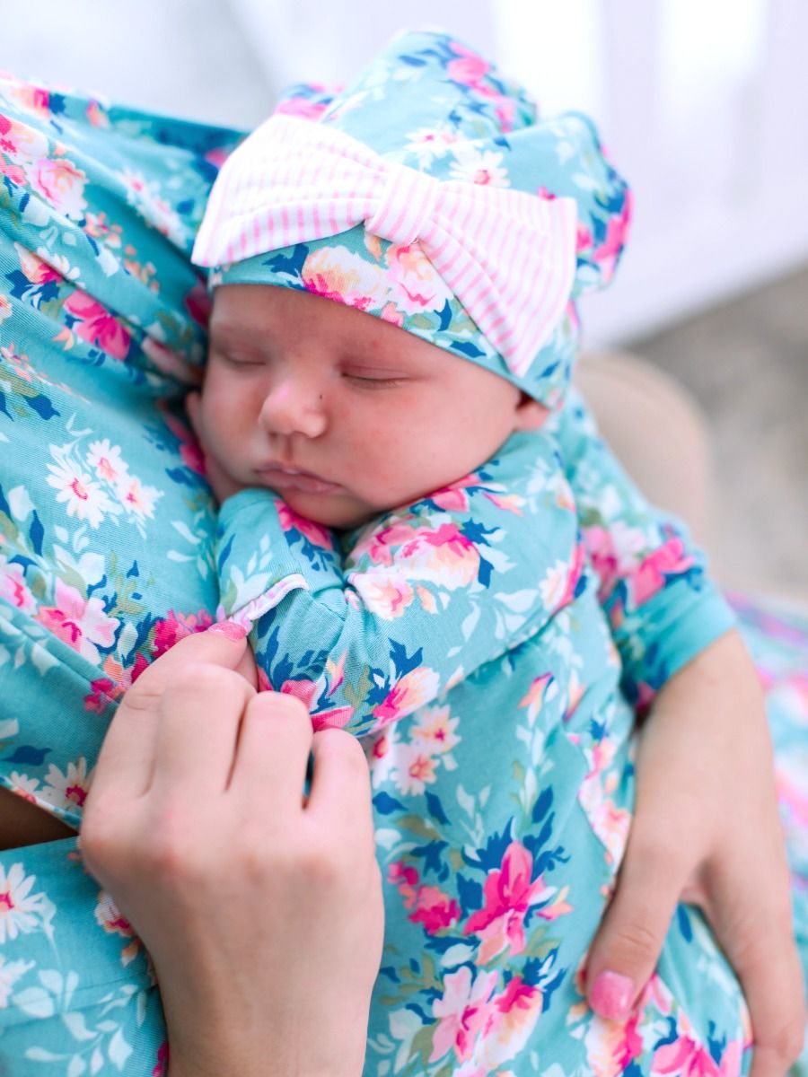 Fancy Me Floral Knotted Gown & Hat - Doodlebug's Children's Boutique