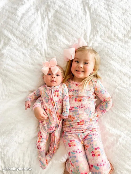 Bunny and Friends Modal Footed Ruffle One Piece Pajama - Doodlebug's Children's Boutique