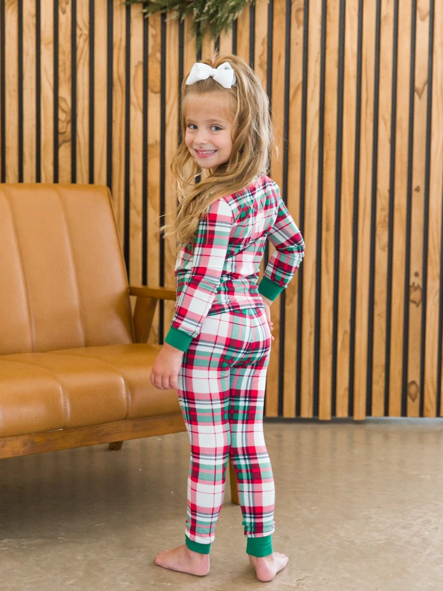Dashing Dreams Plaid Modal Long Sleeve Pajama Set  - Doodlebug's Children's Boutique