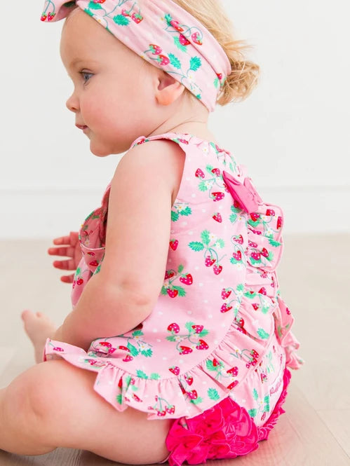 Sweet as Strawberries Knit Swing Top and Bloomer Set - Doodlebug's Children's Boutique