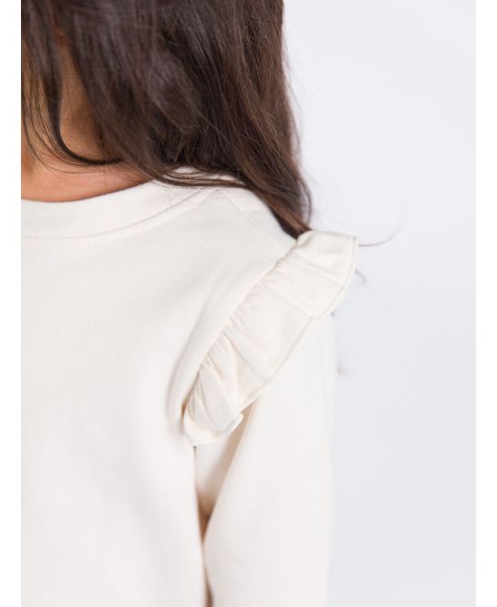 Ivory Flutter Sweatshirt - Doodlebug's Children's Boutique