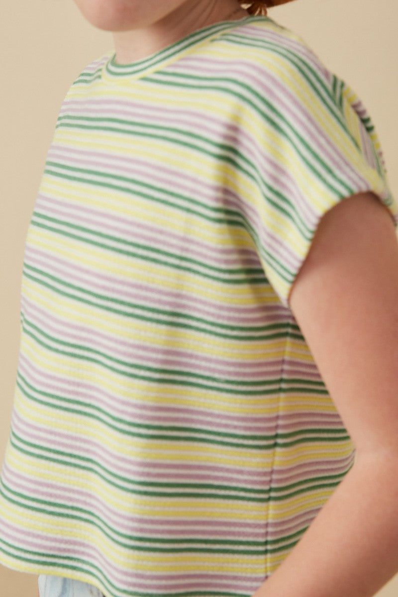 Spring Stripe Textured Boxy Tee  - Doodlebug's Children's Boutique