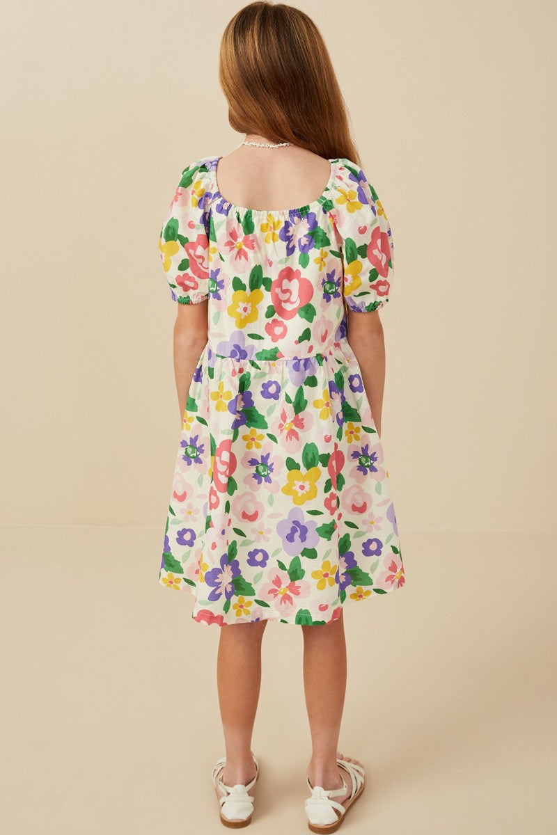 Floral Square Neck Dress  - Doodlebug's Children's Boutique